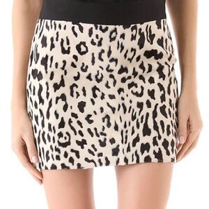 Milly minis Snow Leopard Real Feel Print Fully Lined Skirt Made in the USA Sz 10